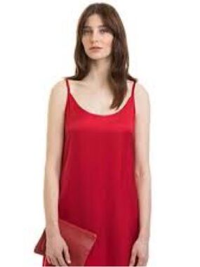 ZARA Red Slip Dress Mini Spaghetti Straps Casual Resort Beach Trip July 4th XL